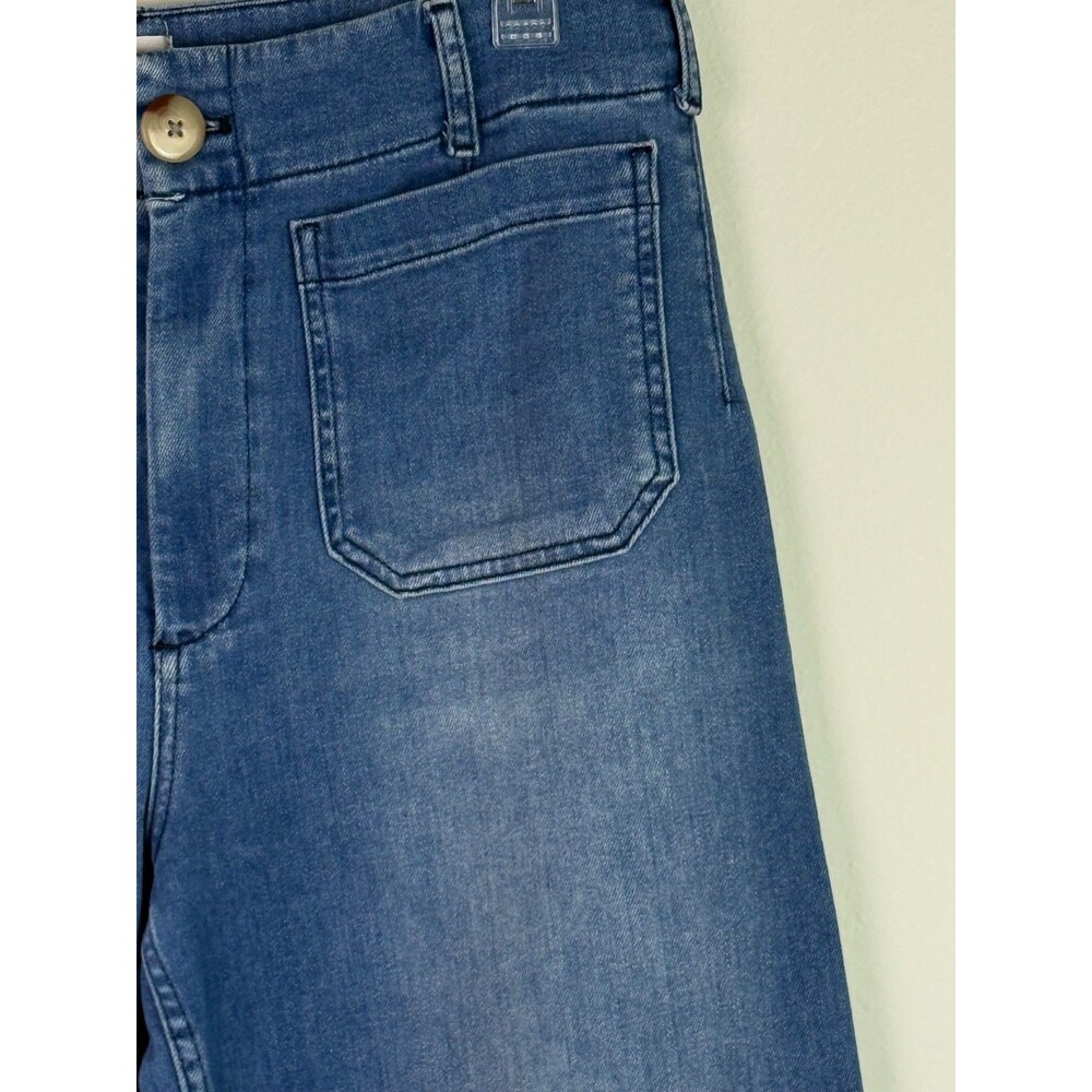 Maeve Anthropologie The Colette Cropped Wide Leg Jeans Size 31 Capsule Wardrobe - Picture 3 of 7